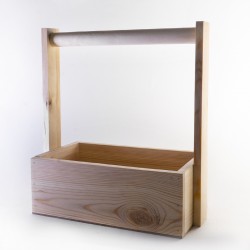 Ящик деревянный сплошной ручка дерево 25*15*30, цвета в ассортименте