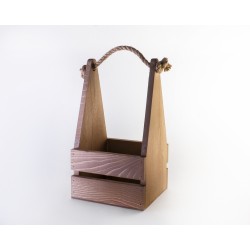 Ящик деревянный реечный ручка канат конус 15*14*27, цвета в ассортименте